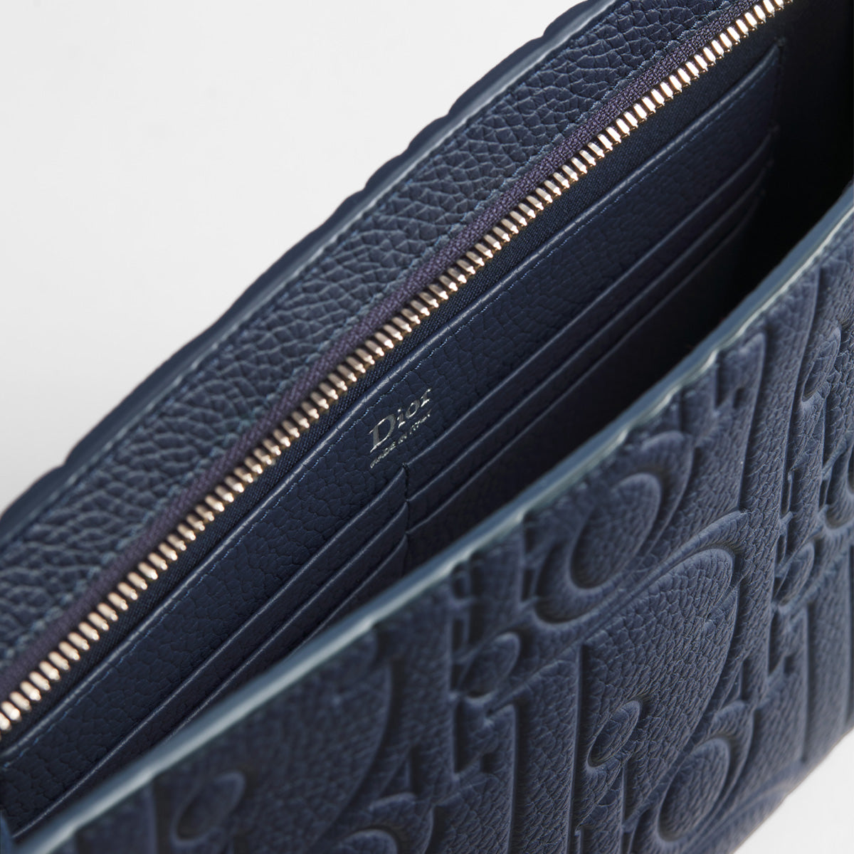 Dior A5 Triangle Pouch Navy Blue Dior Gravity Leather