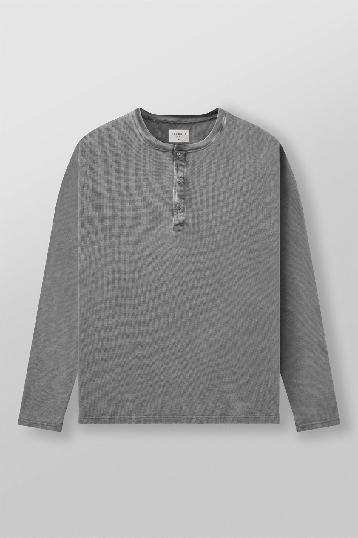 8034 - Henley Thermal Longsleeves Grey Wash - Unmatched Kicks-YOUNG LA