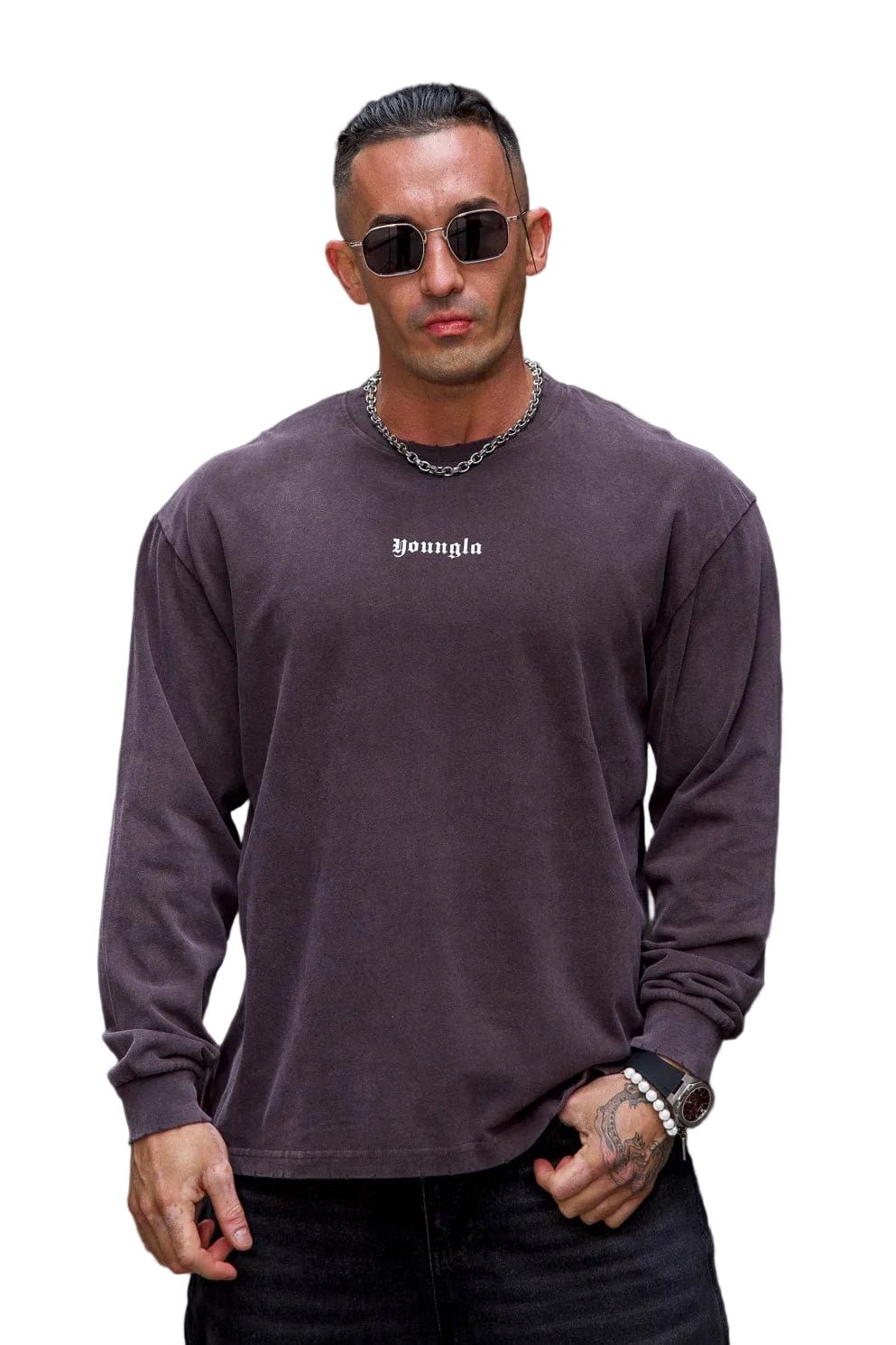 8039 - Peached Longsleeves Plum Wash - Unmatched Kicks-YOUNG LA