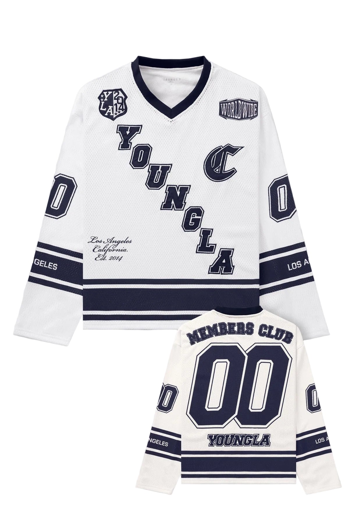 8056 - Southside Hockey Jersey White - Unmatched Kicks - YOUNG LA