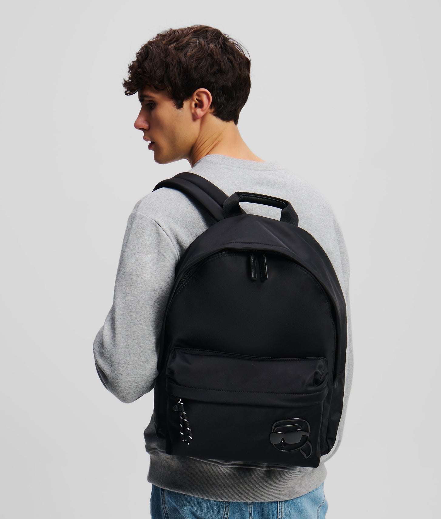 KarlLagerfeld Ikon K Nylon Backpack Black
