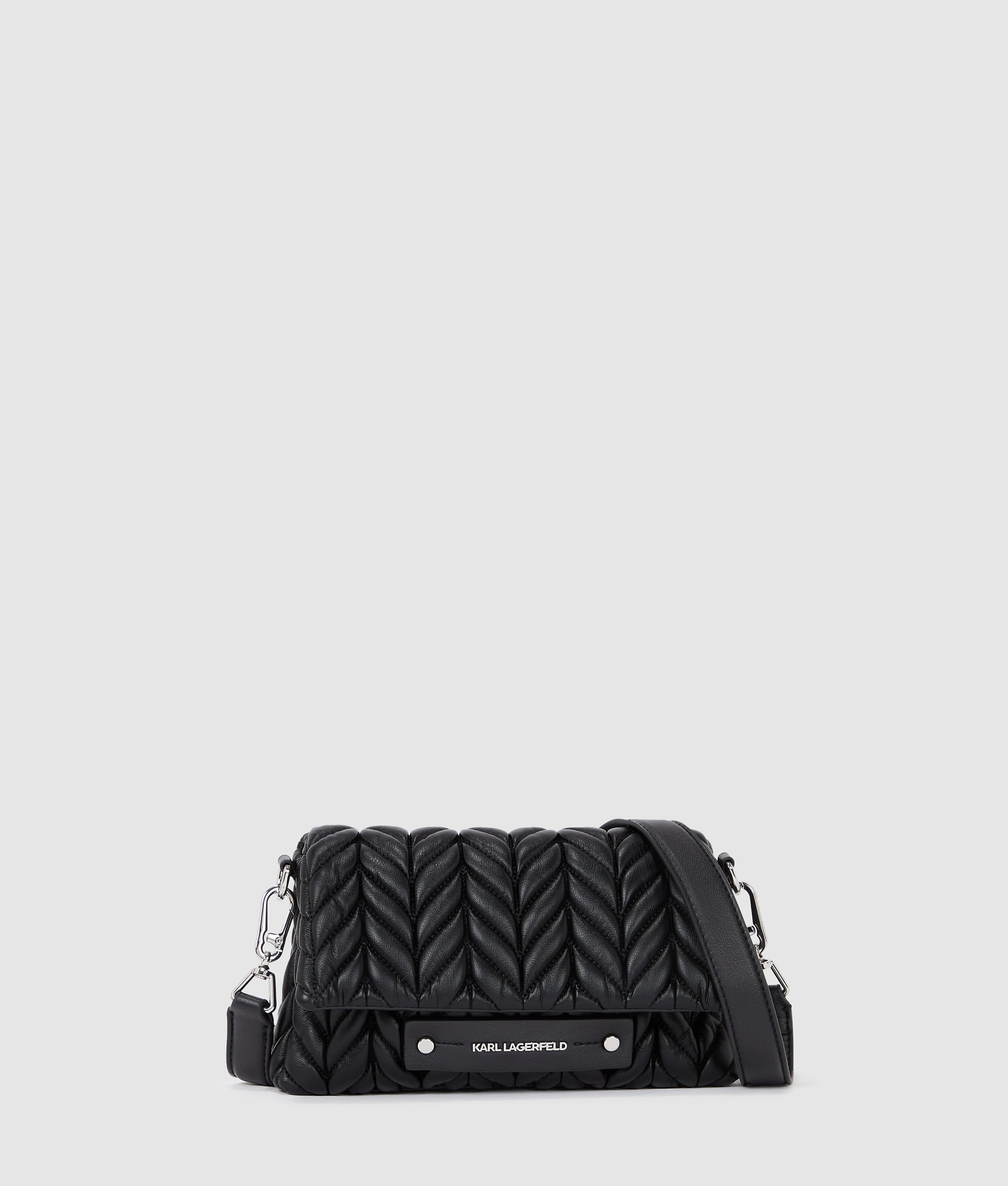 KarlLagerfeld Kweave Crossbody Bag Black-Nickel