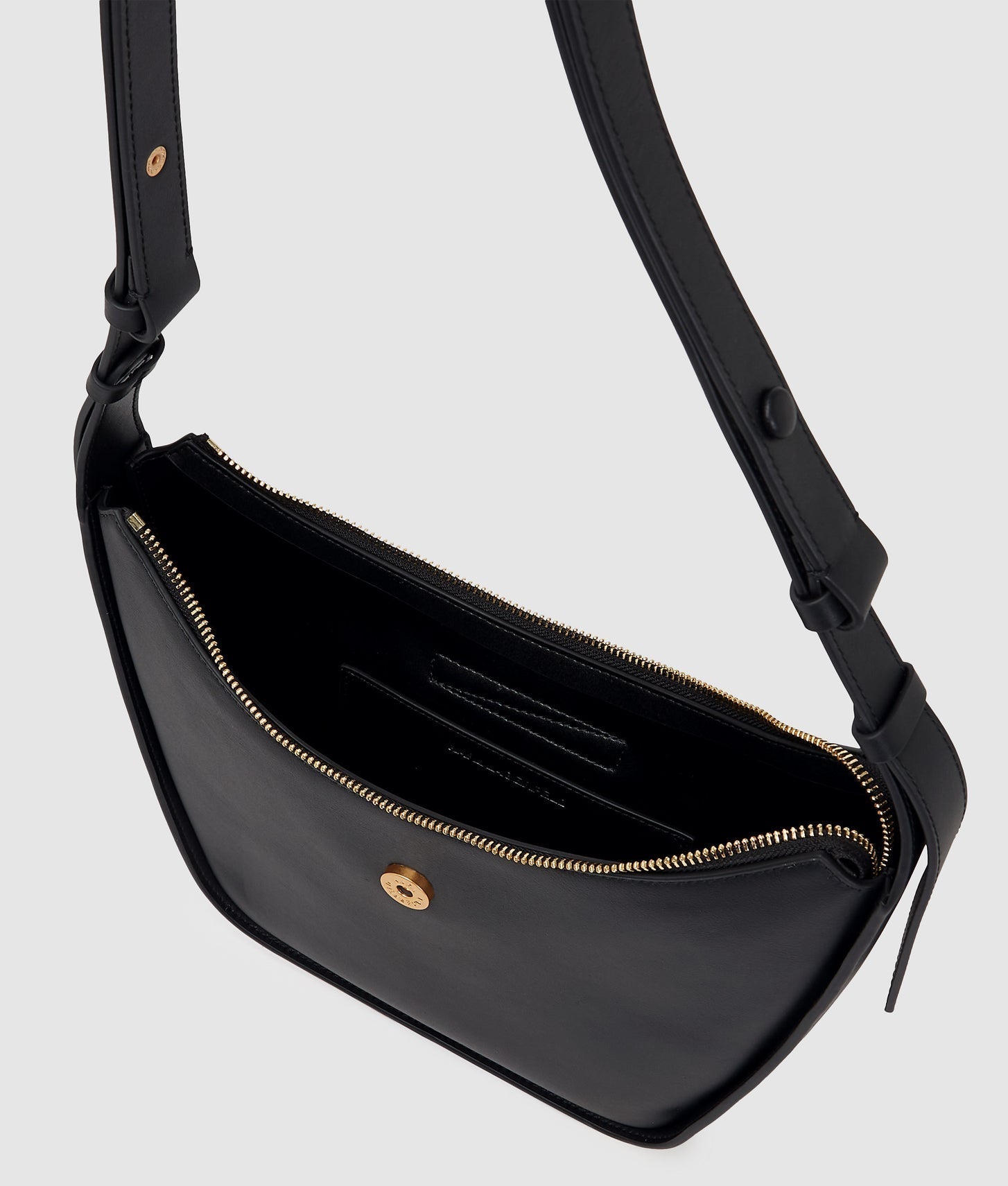 KarlLagerfeld Ksignature Medium Zip Shoulder Bag Black/Gold
