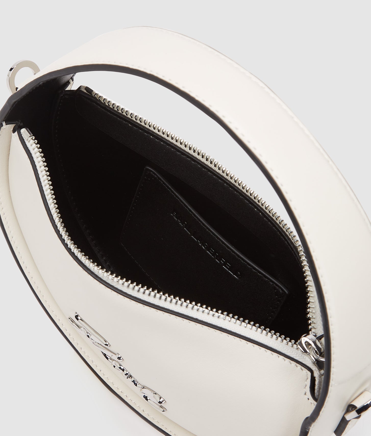 KarlLagerfeld Ksignature Round Crossbody Bag Off White
