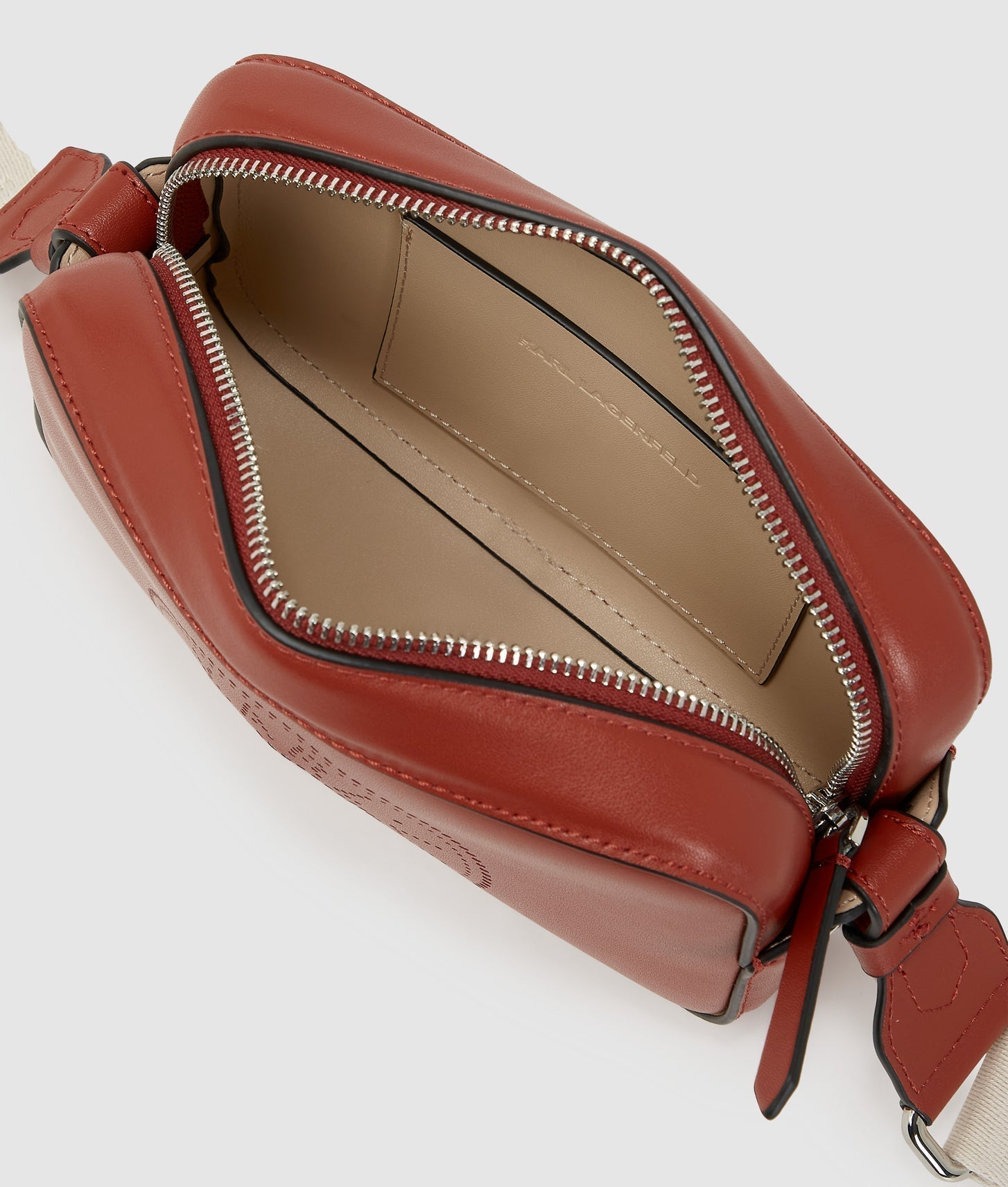 KarlLagerfeld Kcircle Perforated Crossbody Bag Red Brick