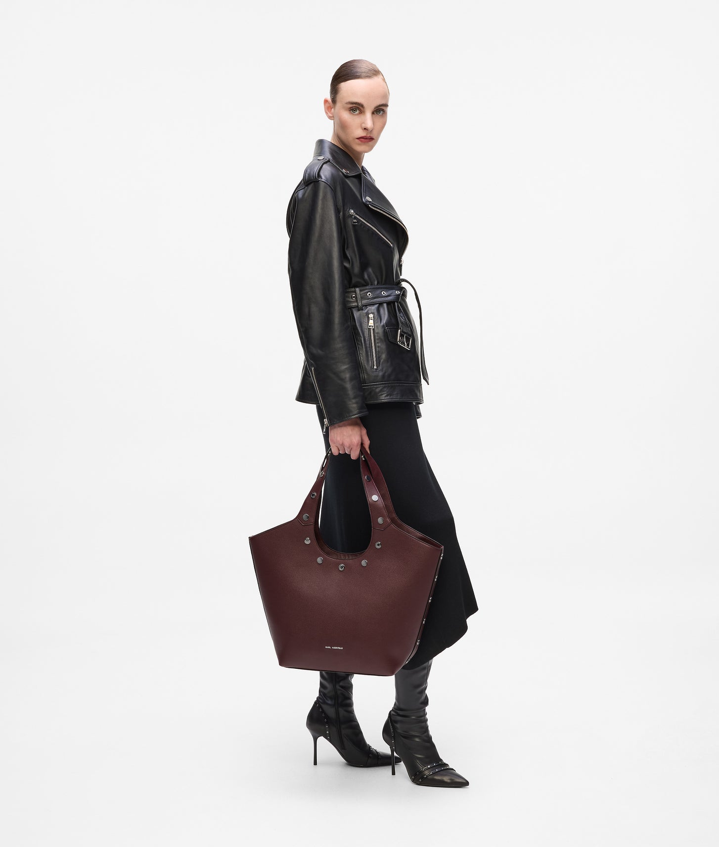 KarlLagerfeld Krocky Marais Medium Tote Bag Windsor Wine