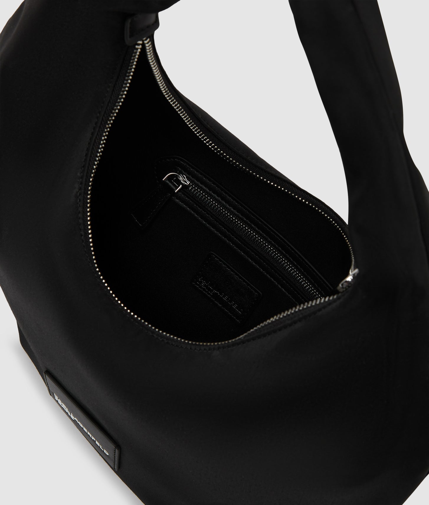 KarlLagerfeld Glossy Nylon Shoulder Bag Black