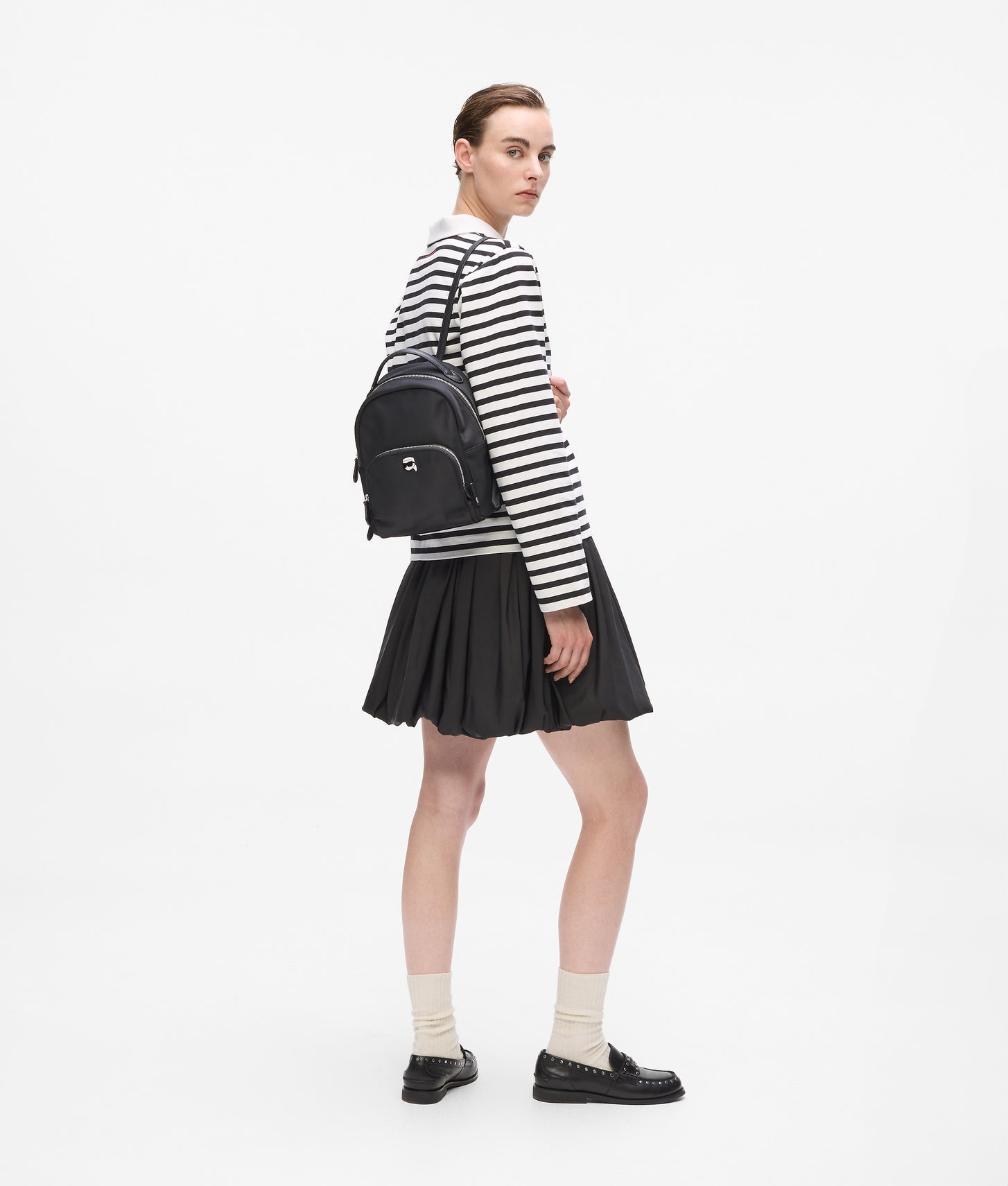 KarlLagerfeld Ikon Small Nylon Backpack Black
