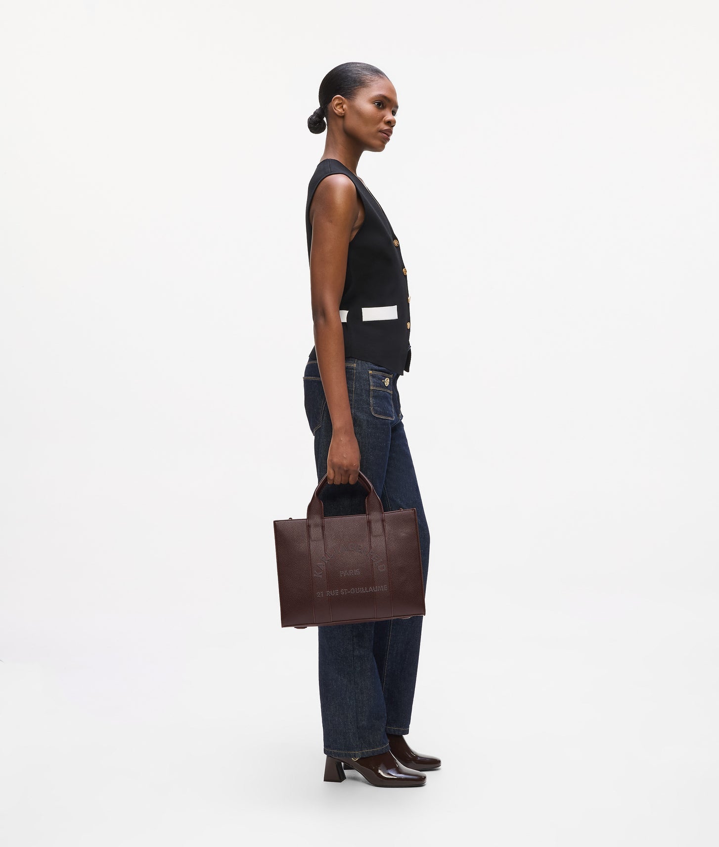 KarlLagerfeld Rue St-Guillaume Medium Tote Bag Tobacco