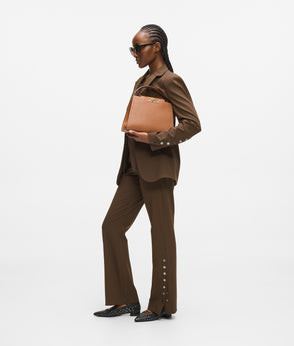 KarlLagerfeld Ksignature Suede Moon Bag Dark Tan