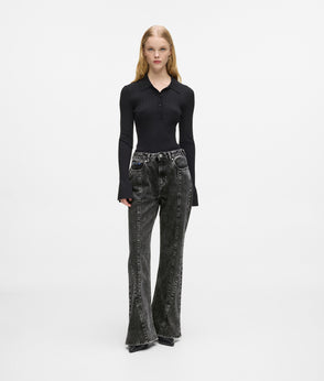 KarlLagerfeld Large Cord Nylon Shoulder Bag Black