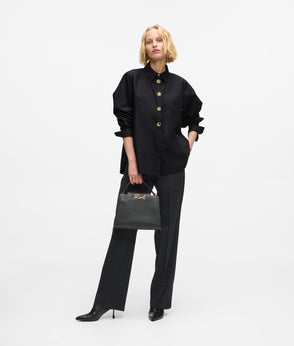 KarlLagerfeld Ksignature Medium Top Handle Bag Black/Gold