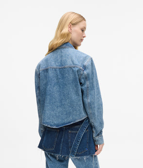KarlLagerfeld Denim Buckle Bowling Bag Standard Blue Denim