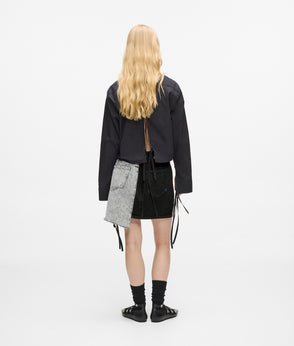 KarlLagerfeld Denim Hobo Shopper Black Denim-Grey Denim