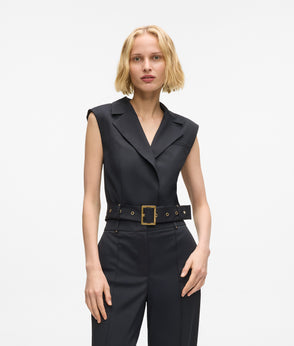 KarlLagerfeld Kautograph Padlock Trunk Bag Dark Friar Brown