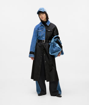 KarlLagerfeld Two-Tone Denim Shopper Standard Blue Denim-Light Denim