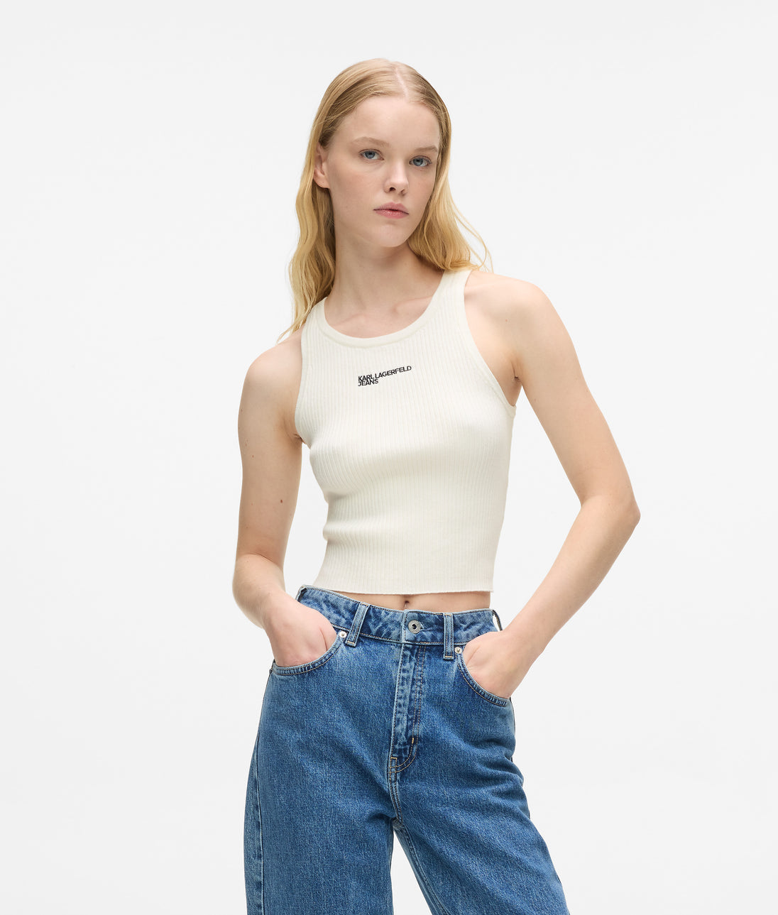 KarlLagerfeld Denim Hobo Shopper Standard Blue Denim-Light Denim