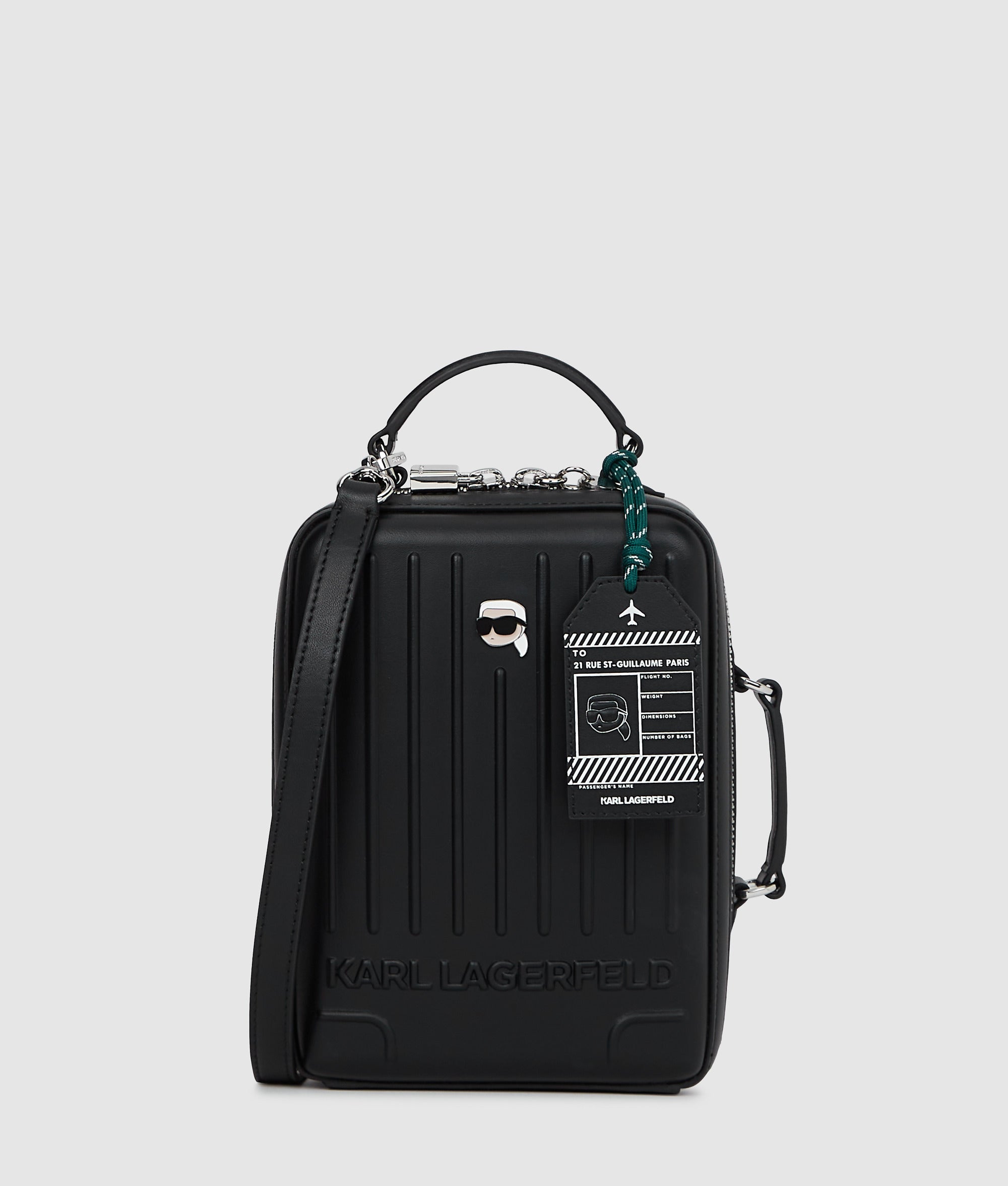 KarlLagerfeld Ikon Suitcase Crossbody Bag Black