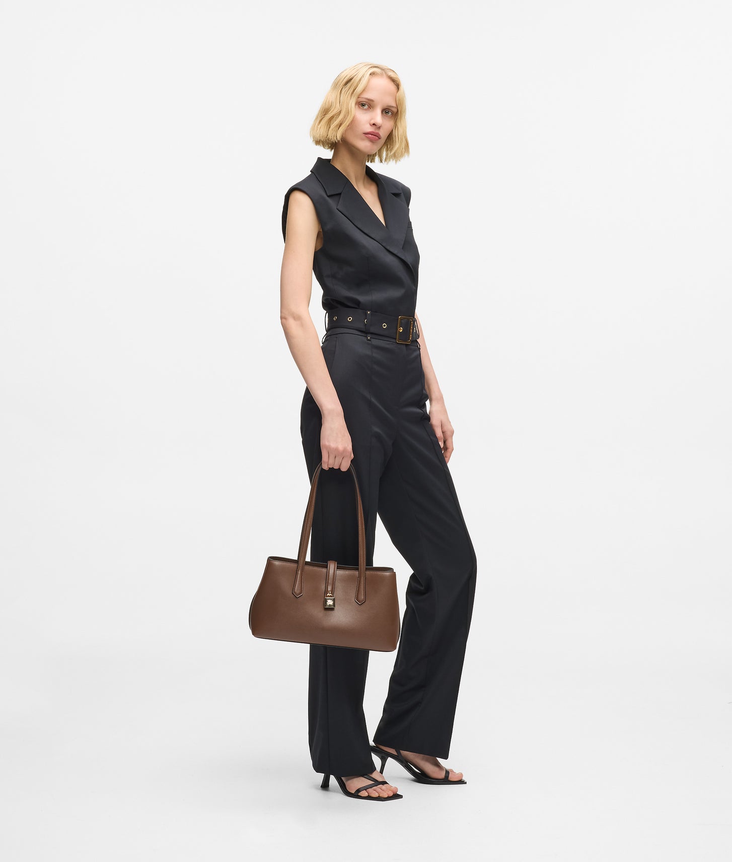 KarlLagerfeld Kautograph Padlock Tote Bag Dark Friar Brown