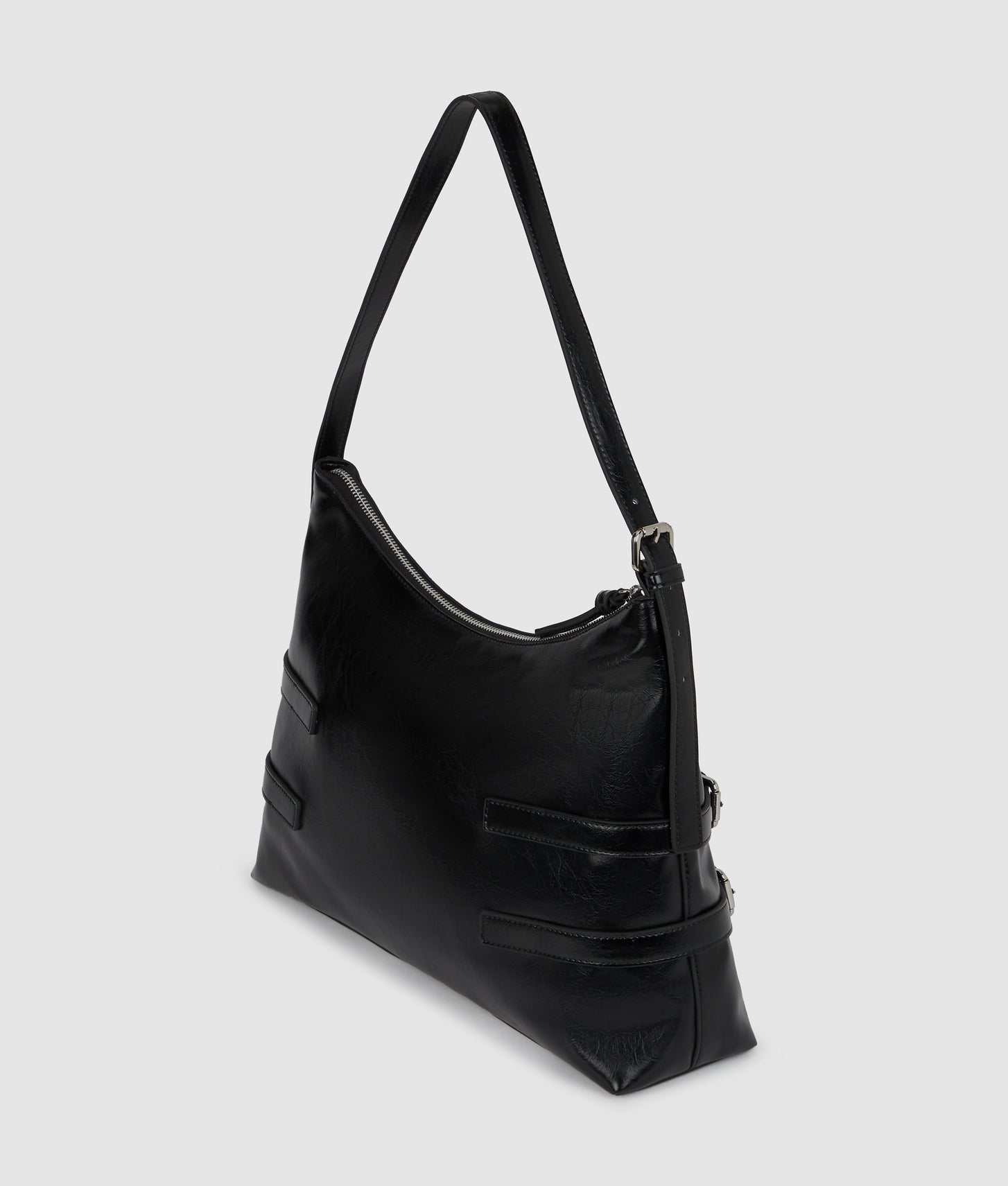 KarlLagerfeld Large Buckle Shoulder Bag Black