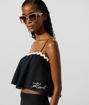 KarlLagerfeld Ksignature Scallop Beach Bag Natural