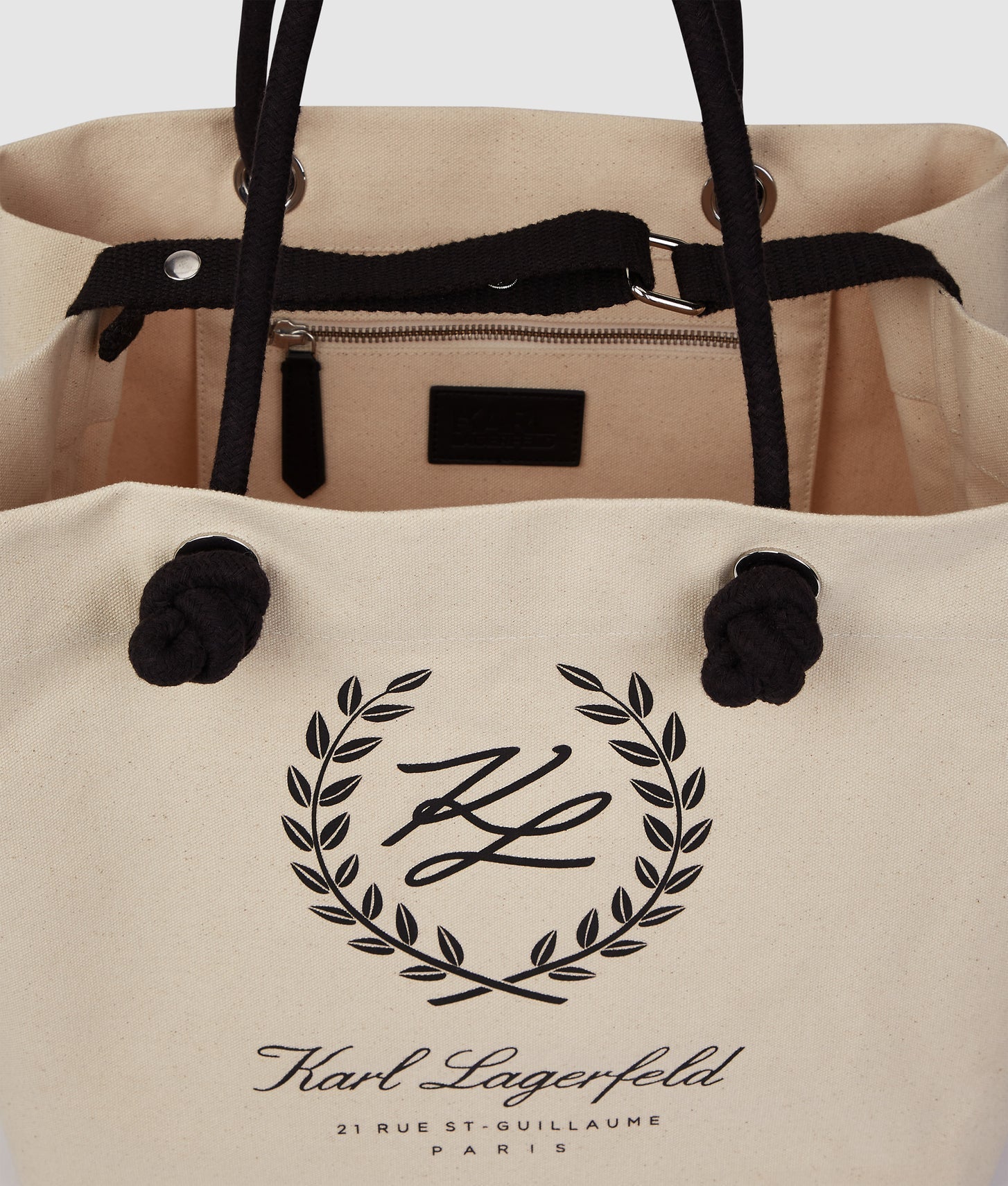 KarlLagerfeld Hotel Karl Crest Beach Bag Natural