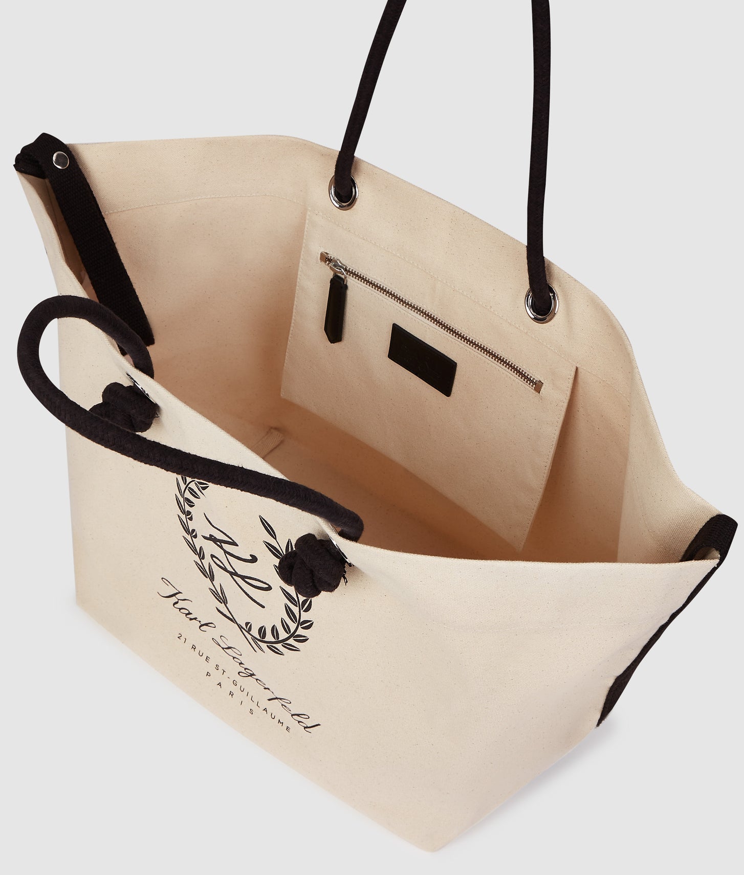 KarlLagerfeld Hotel Karl Crest Beach Bag Natural