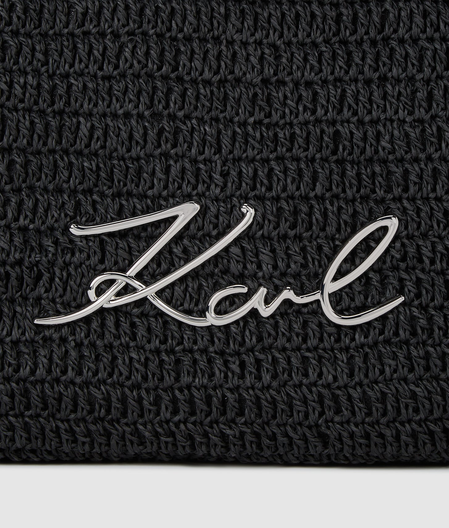 KarlLagerfeld Ksignature Crochet Beach Bag Black