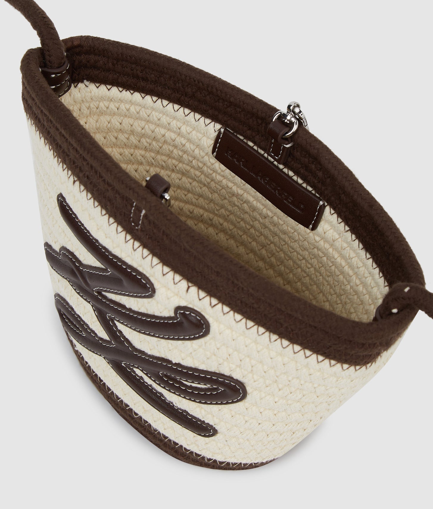 KarlLagerfeld Kautograph Rope Small Beach Bag Black Coffee