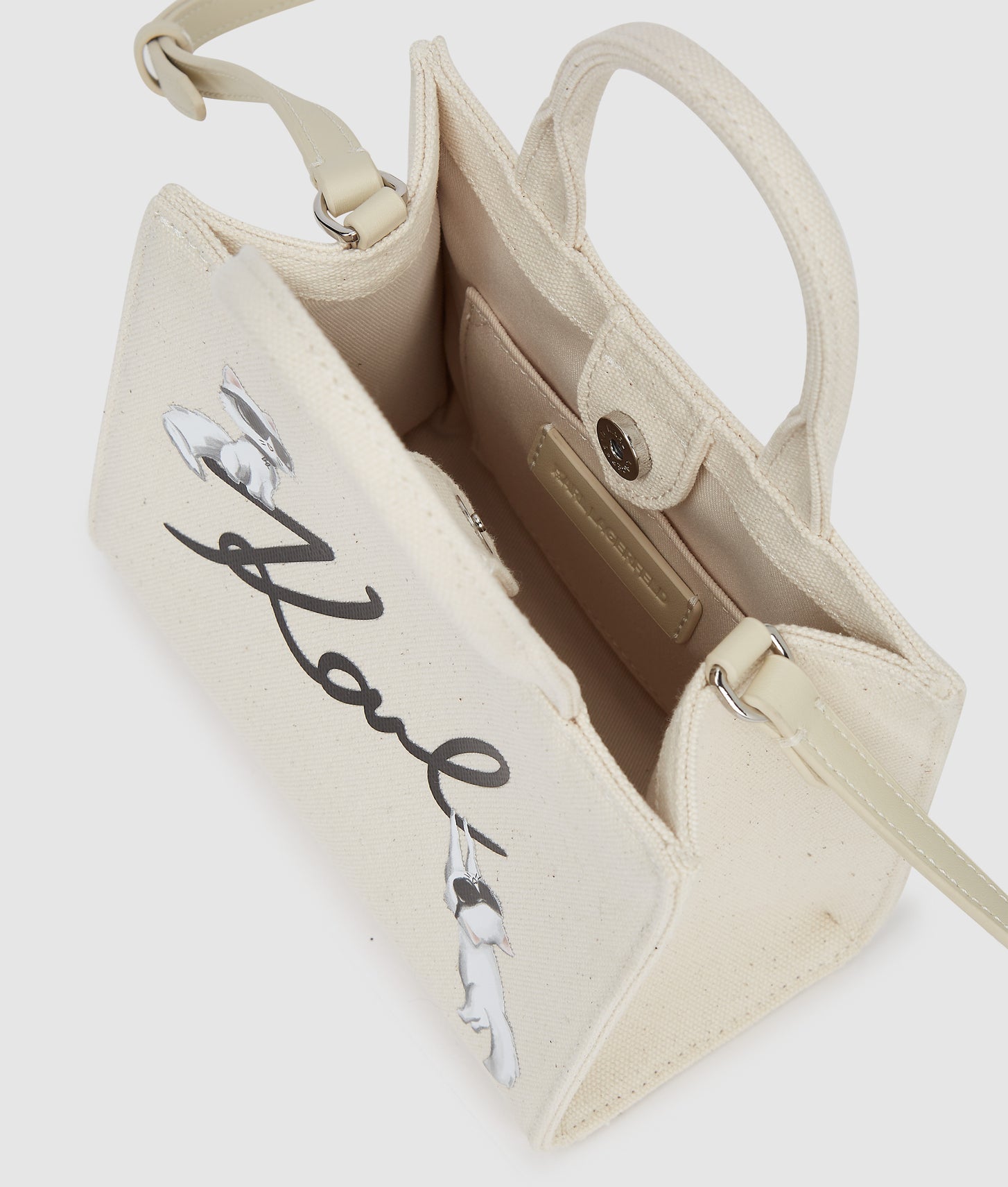 KarlLagerfeld Ikon Signature Choupette Tote Bag Natural