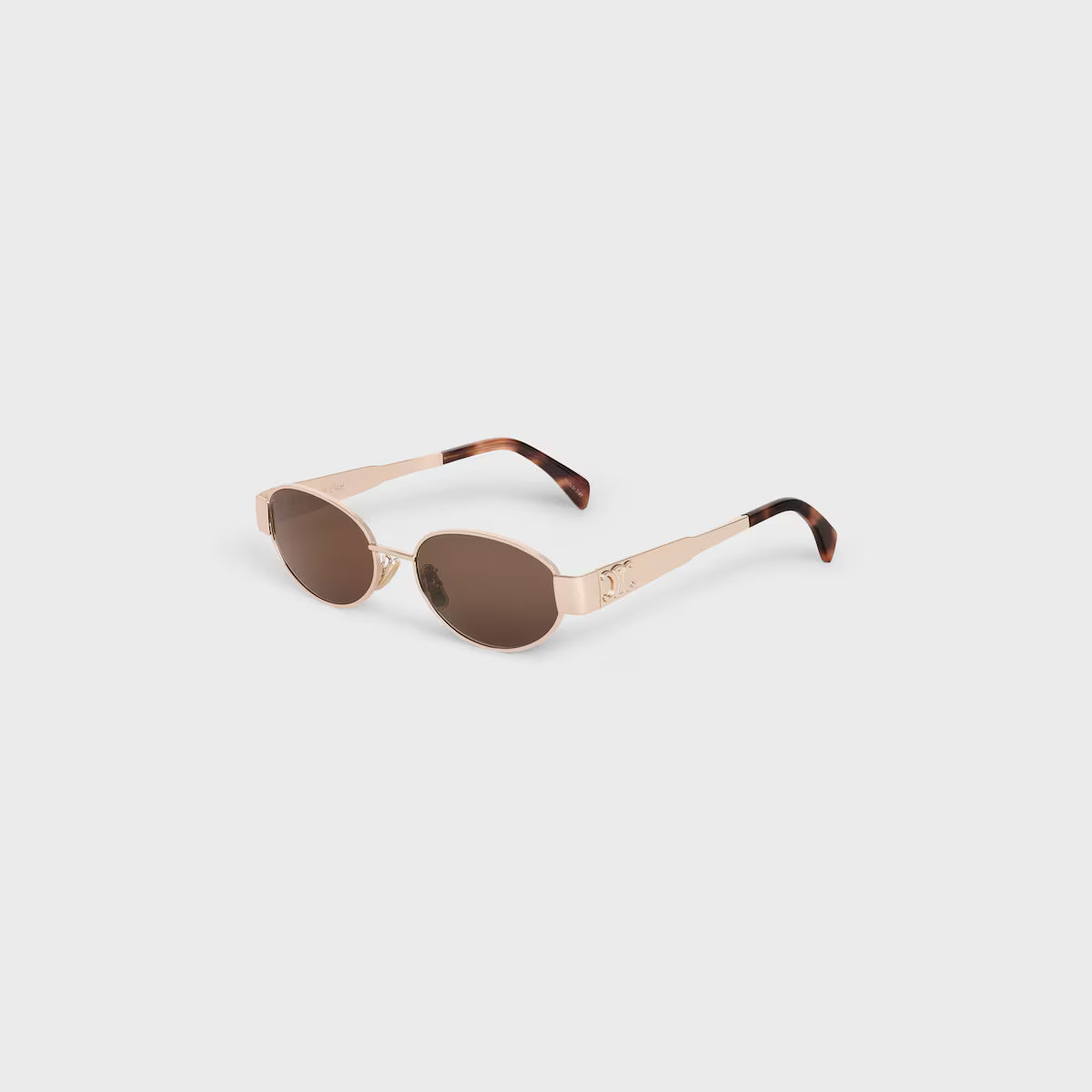 CELINE Triomphe Metal 01 sunglasses in Metal ROSE GOLD / BROWN