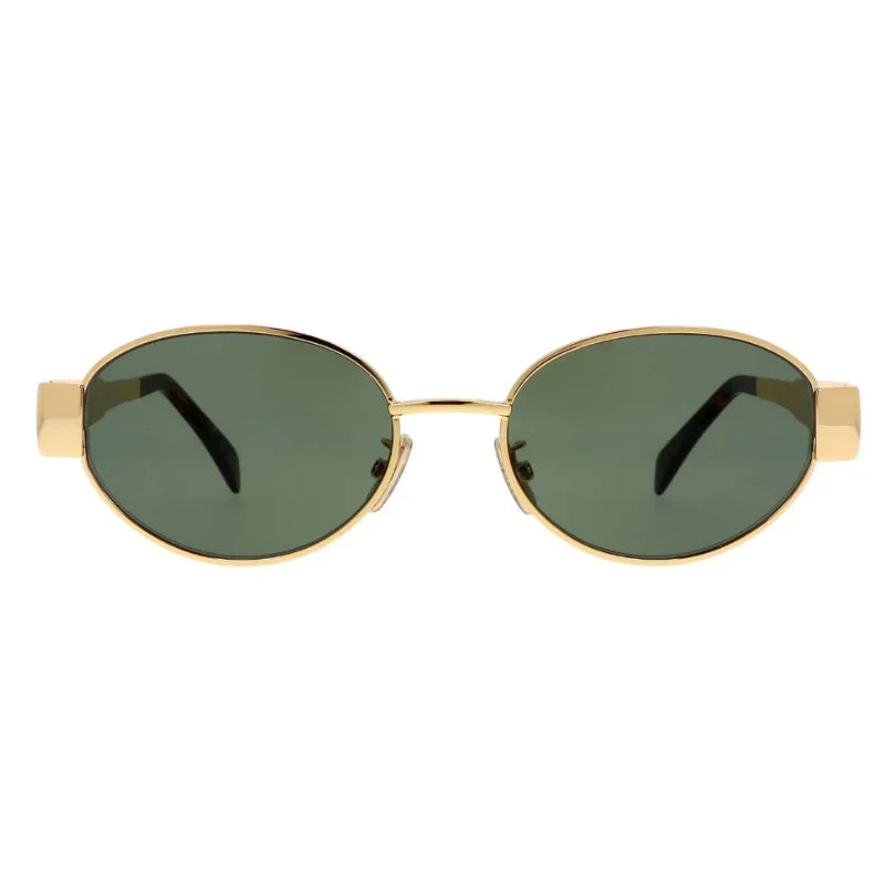 CELINE Triomphe Metal 01 sunglasses in Metal Gold / Green