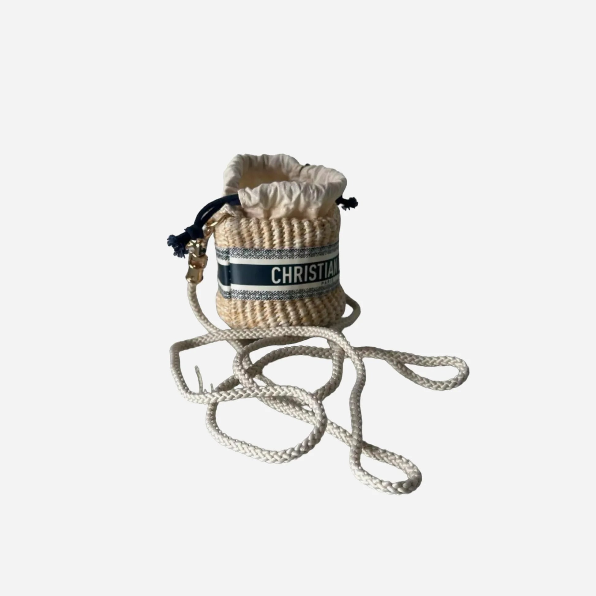 Christian Dior Straw Pouch Mini Shoulder Bag