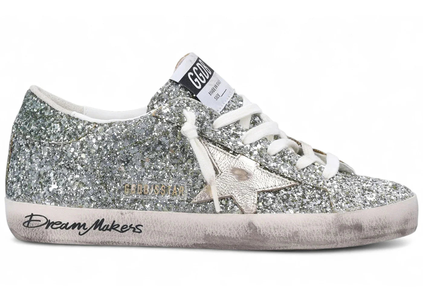 Golden Goose Super-Star Platinum Green Glitter (Women'S)