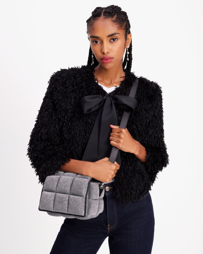 KateSpade Boxxy Metallic Crossbody Silver