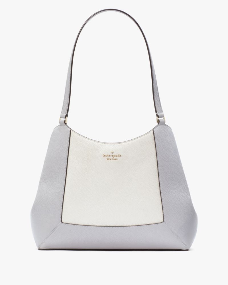 KateSpade Lena Colorblock Large Triple Compartment Shoulder Bag Mountain Grey Multi