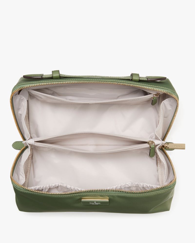 KateSpade Carter Nylon Travel Cosmetic Pouch Cedar Stand