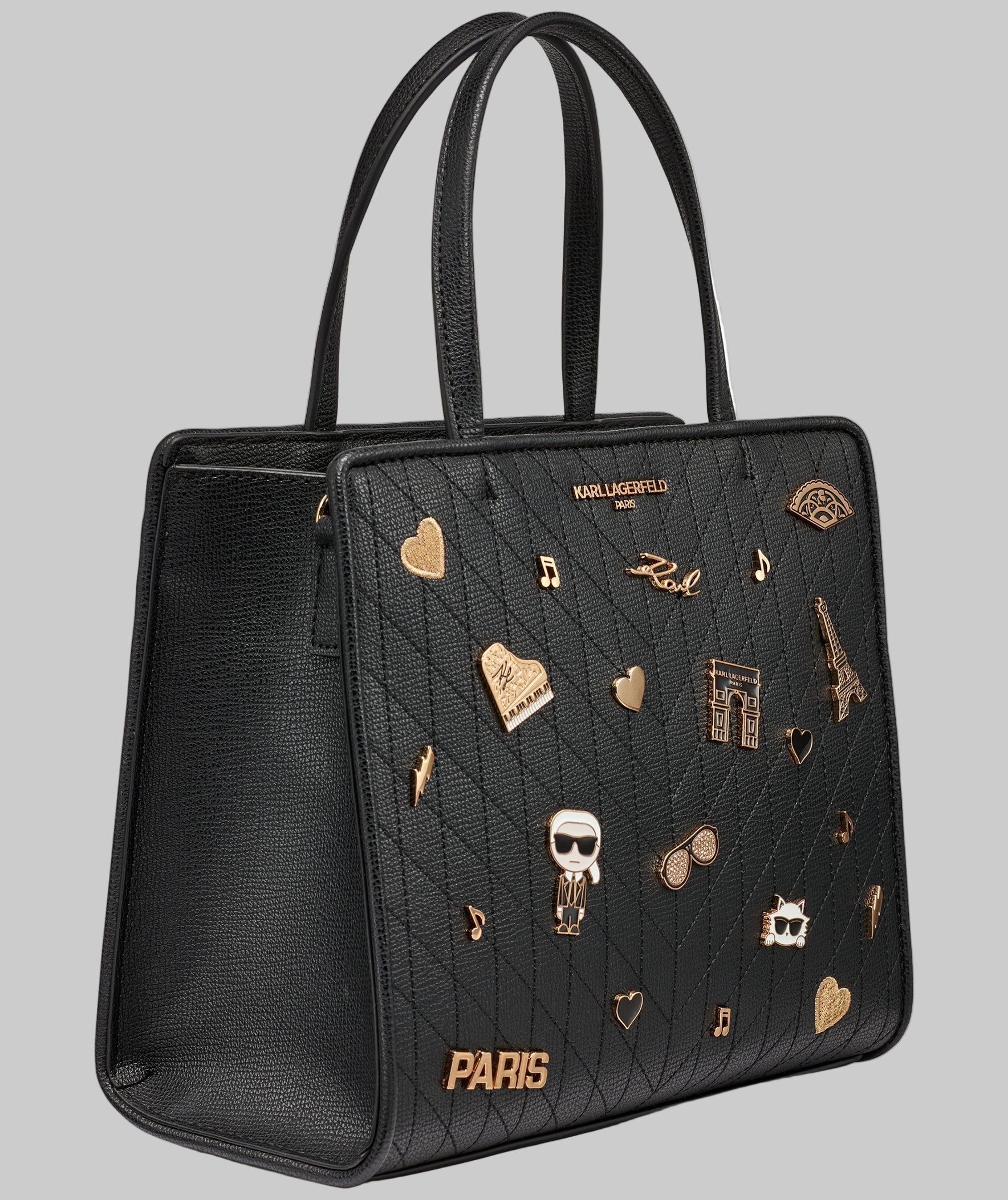 KarlLagerfeld Maybelle satchel with pins black