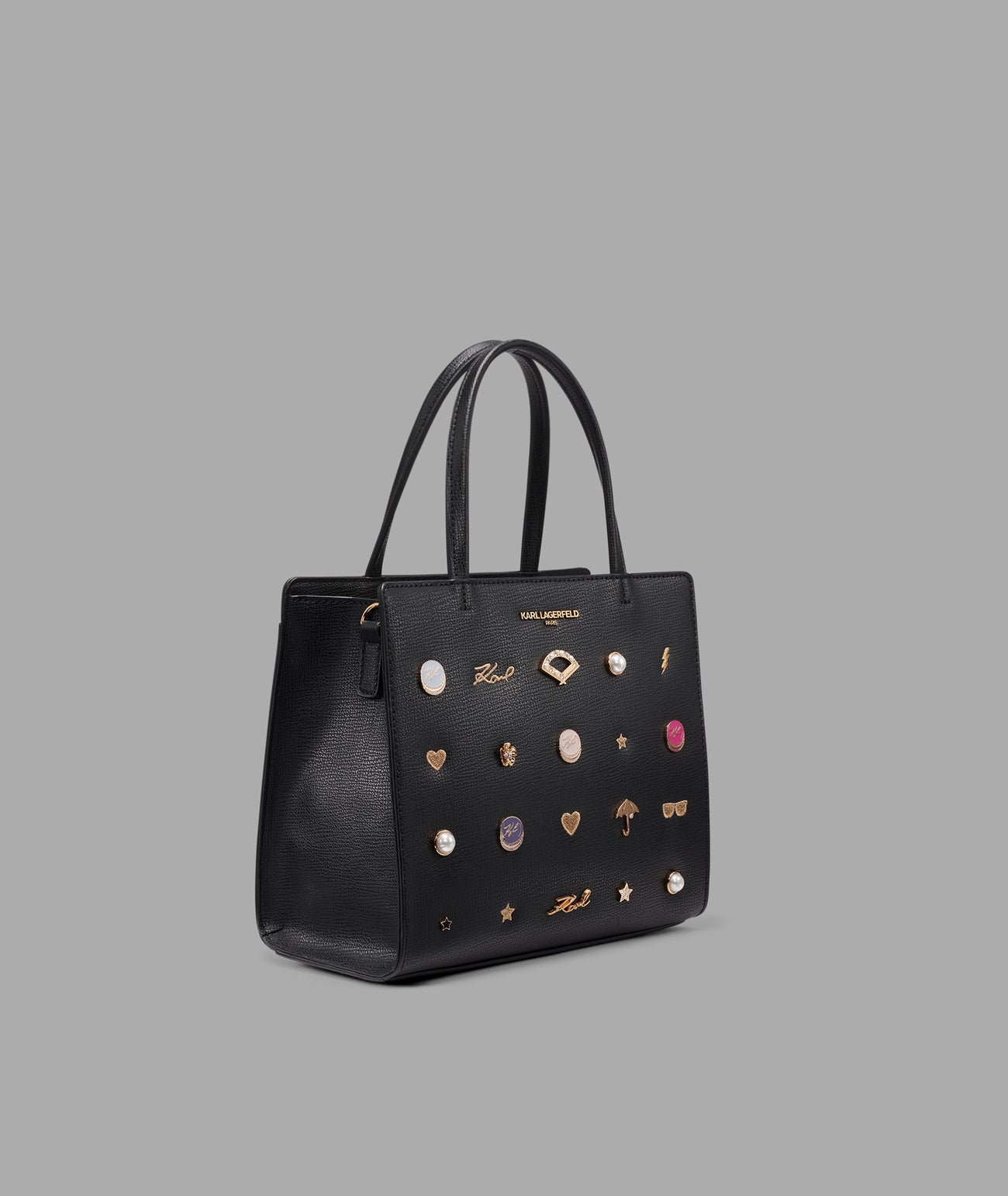 KarlLagerfeld Maybelle satchel with pins black