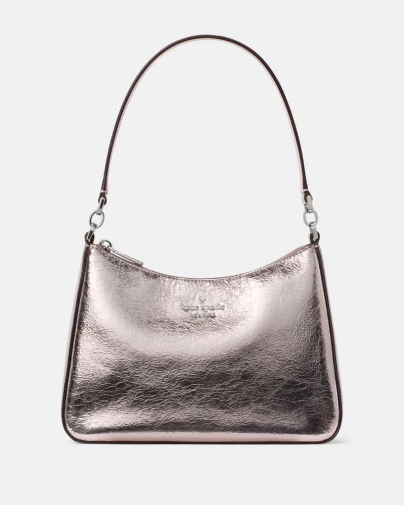 KateSpade Margot Crinkle Metallic Convertible Shoulder Bag Lilac Moonlight