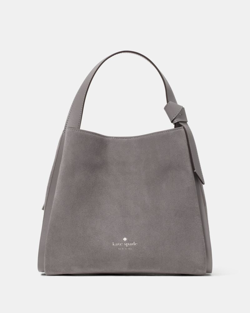 KateSpade Knott Suede Convertible Carryall Hare Grey Multi