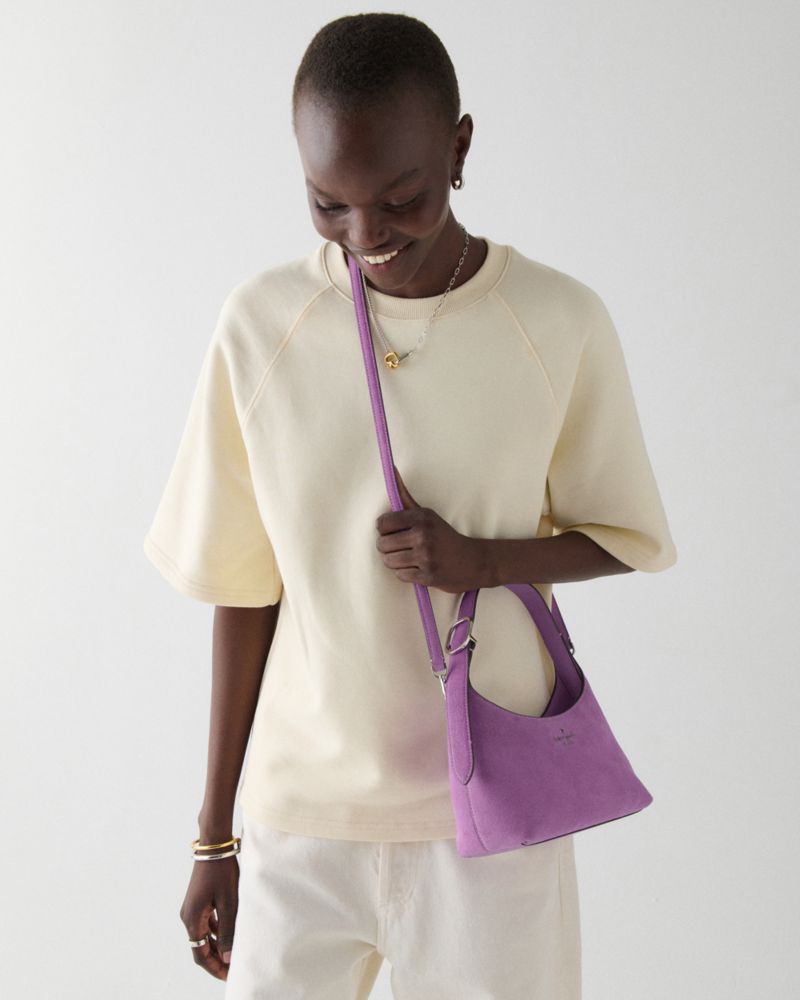 KateSpade 454 Suede Mini Crossbody Wisteria
