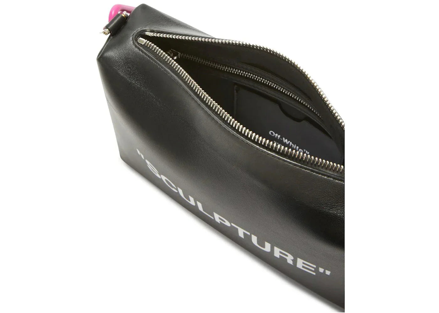 off-white block pouch quote clutch bag black