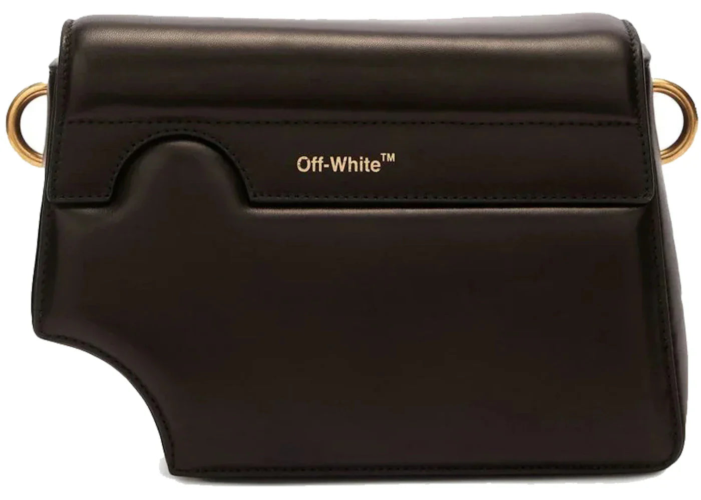 off-white logo print shoulder bag black
