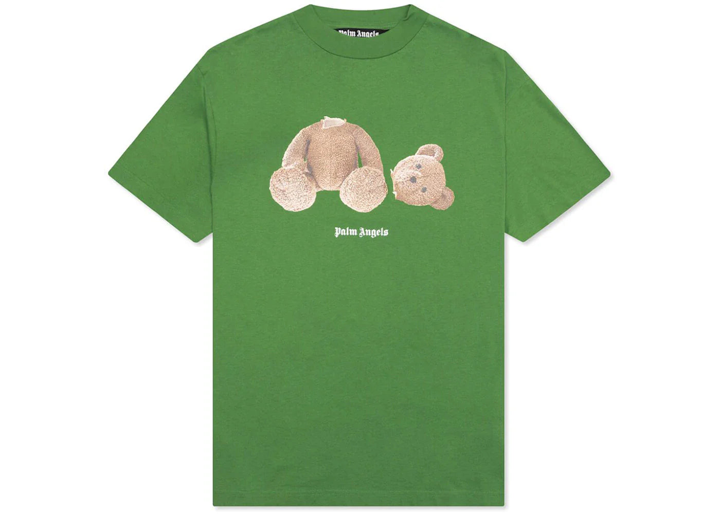 palm angels bear curved logo t-shirt bright green