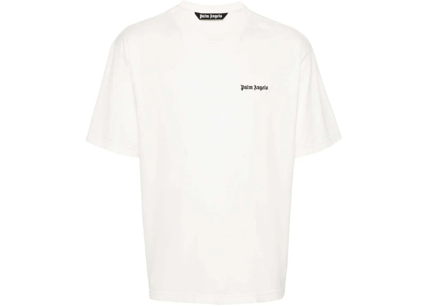 palm angels embroidered-logo cotton t-shirt off white
