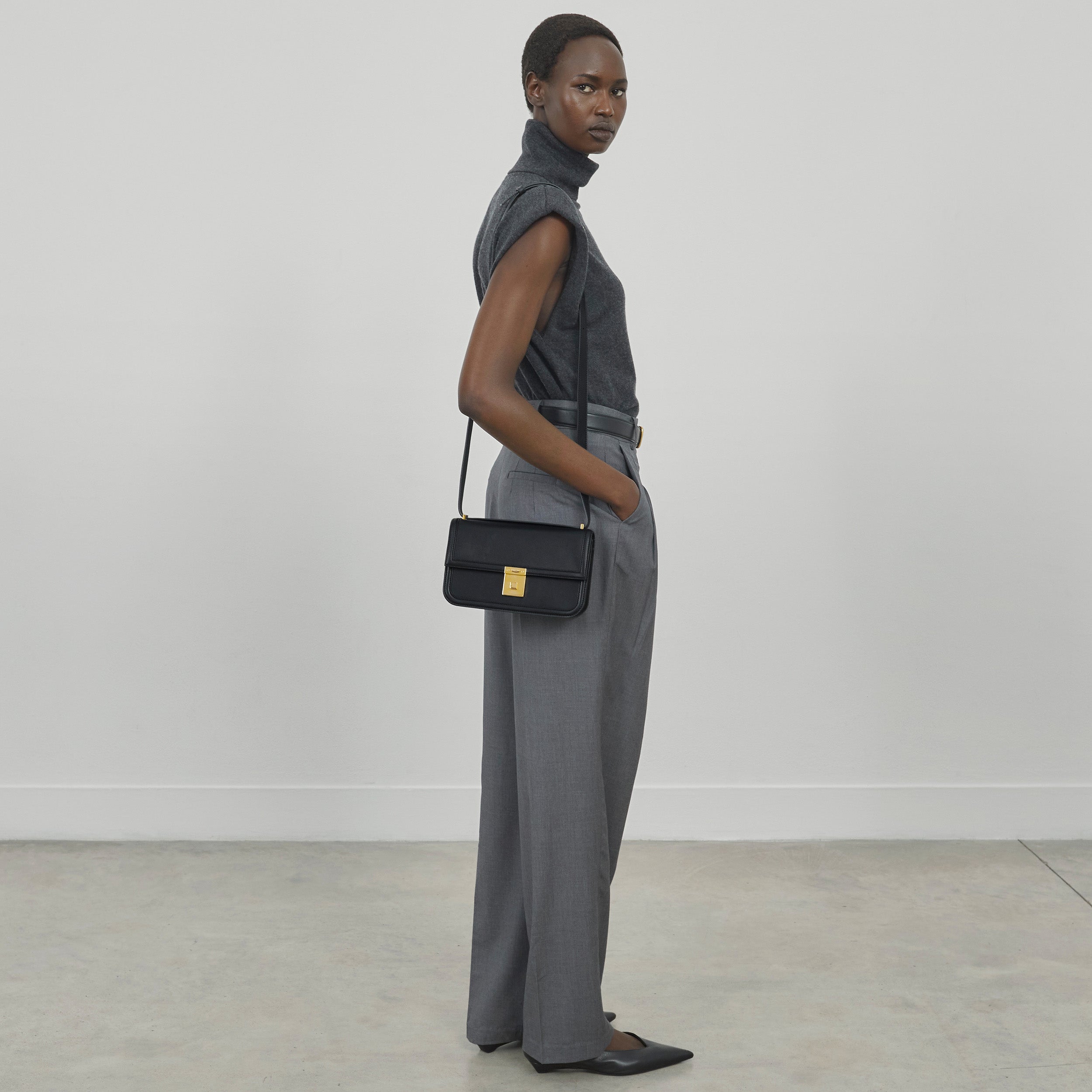 DeMellier The Paris Crossbody burgundy suede