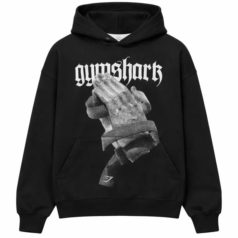 GYMSHARK Prayer Hands Hoodie Black