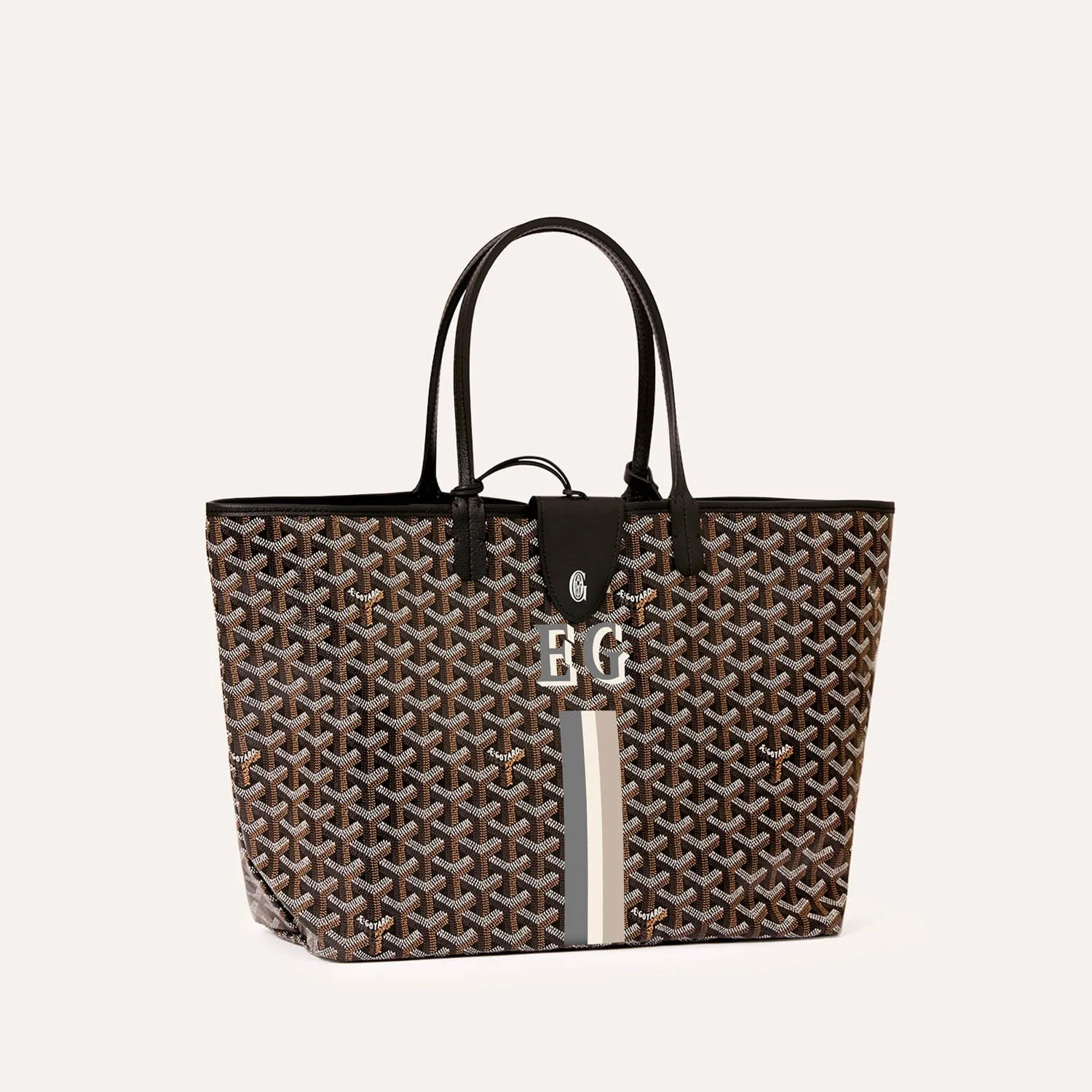 Saint Louis Black PM bag Stripes and Initials