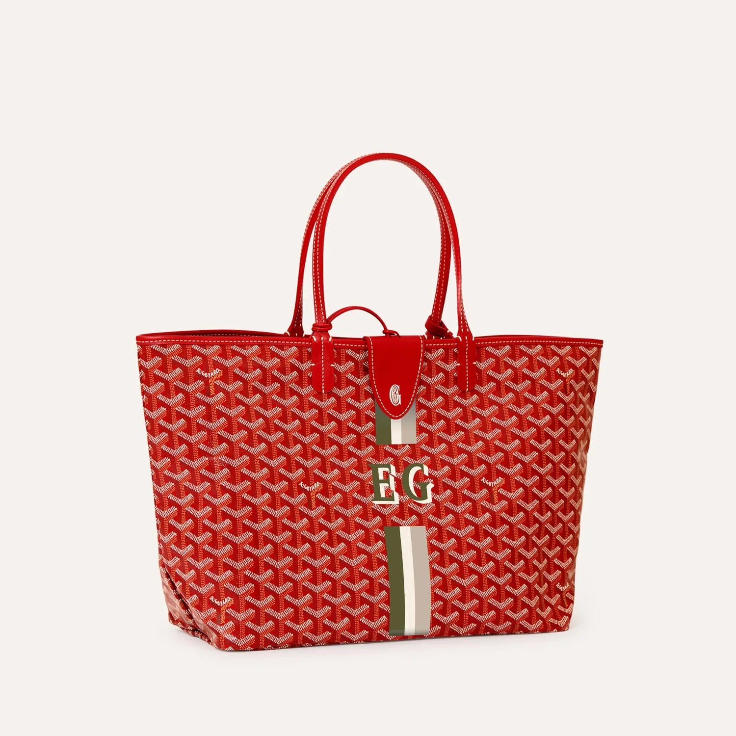 Saint Louis Red PM bag Stripes and Initials